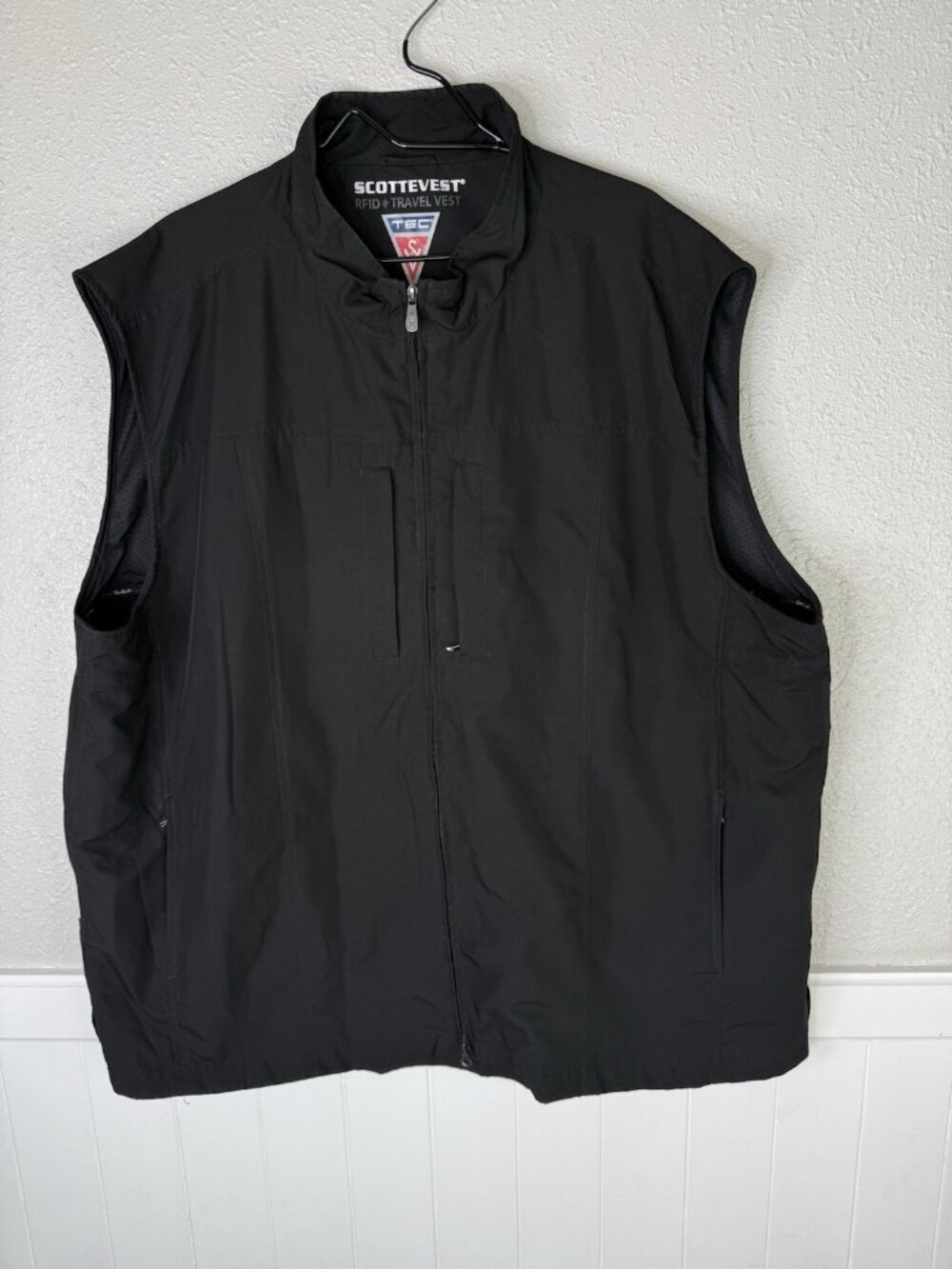 SCOTTeVEST RFID Travel Vest Mens XXXL Black Pockets Tech Utility Windbreaker